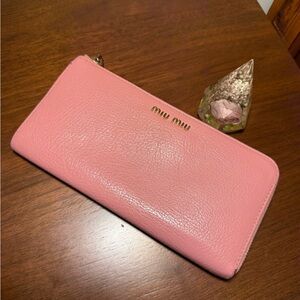 Miu Miu Pink Leather Wallet
